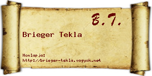 Brieger Tekla névjegykártya